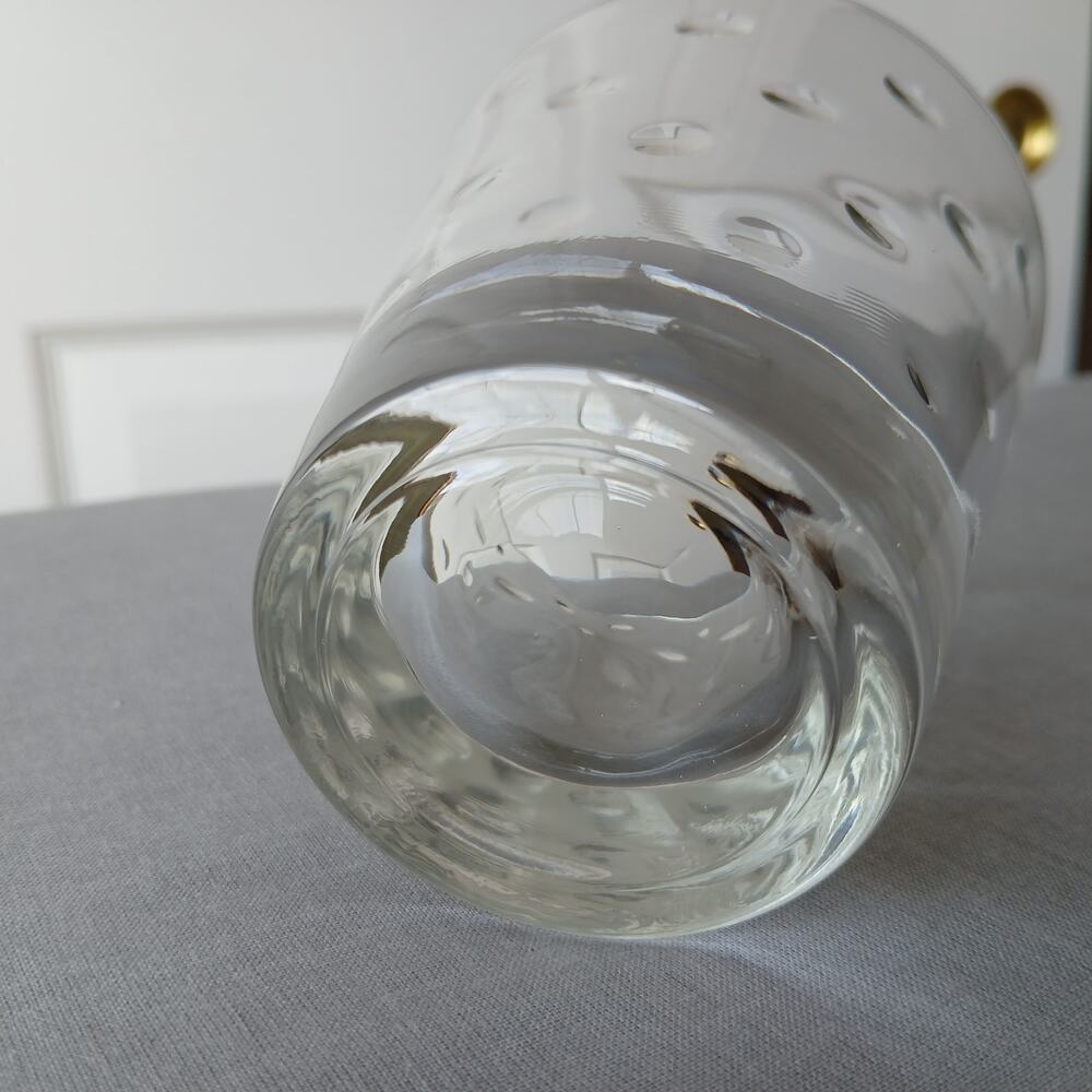 Kromex Serving Set 4" polka dot glass, lid, & 2 silver chrome plates VTG 50s MCM - Picture 4 of 16